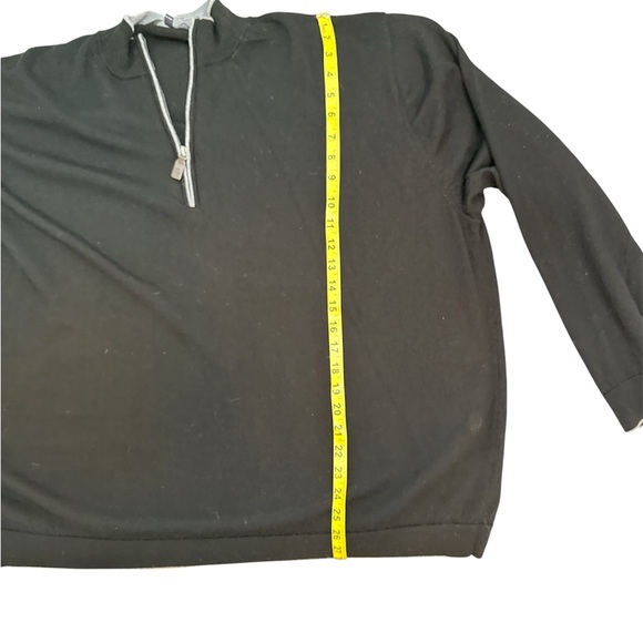 Merino Wool, Men’s Hart Schaffner Marx, size 4X Black & Gray 1/4 zip Sweater big - Picture 10 of 11